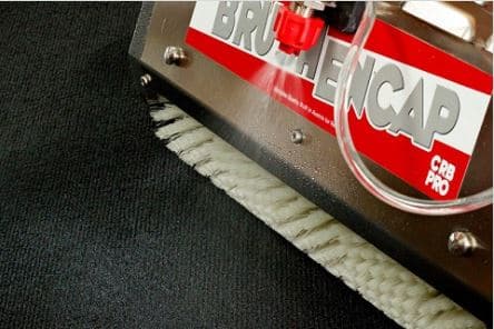 CRB brushpro to agitate carpet to work in prespray to emulsify soils and oils