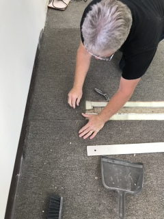 Carefully patching this side of the 'L' shape