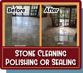 Stone cleaning polishing or sealing